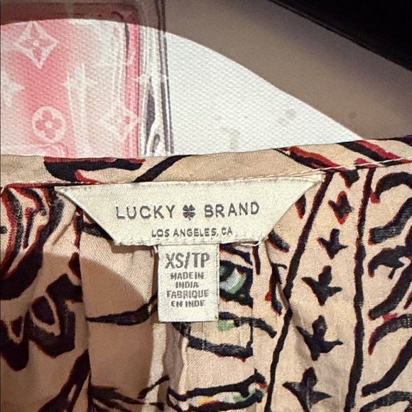 Lucky Brand Beige and Black Long Sleeve Dress - Picture 2 of 6